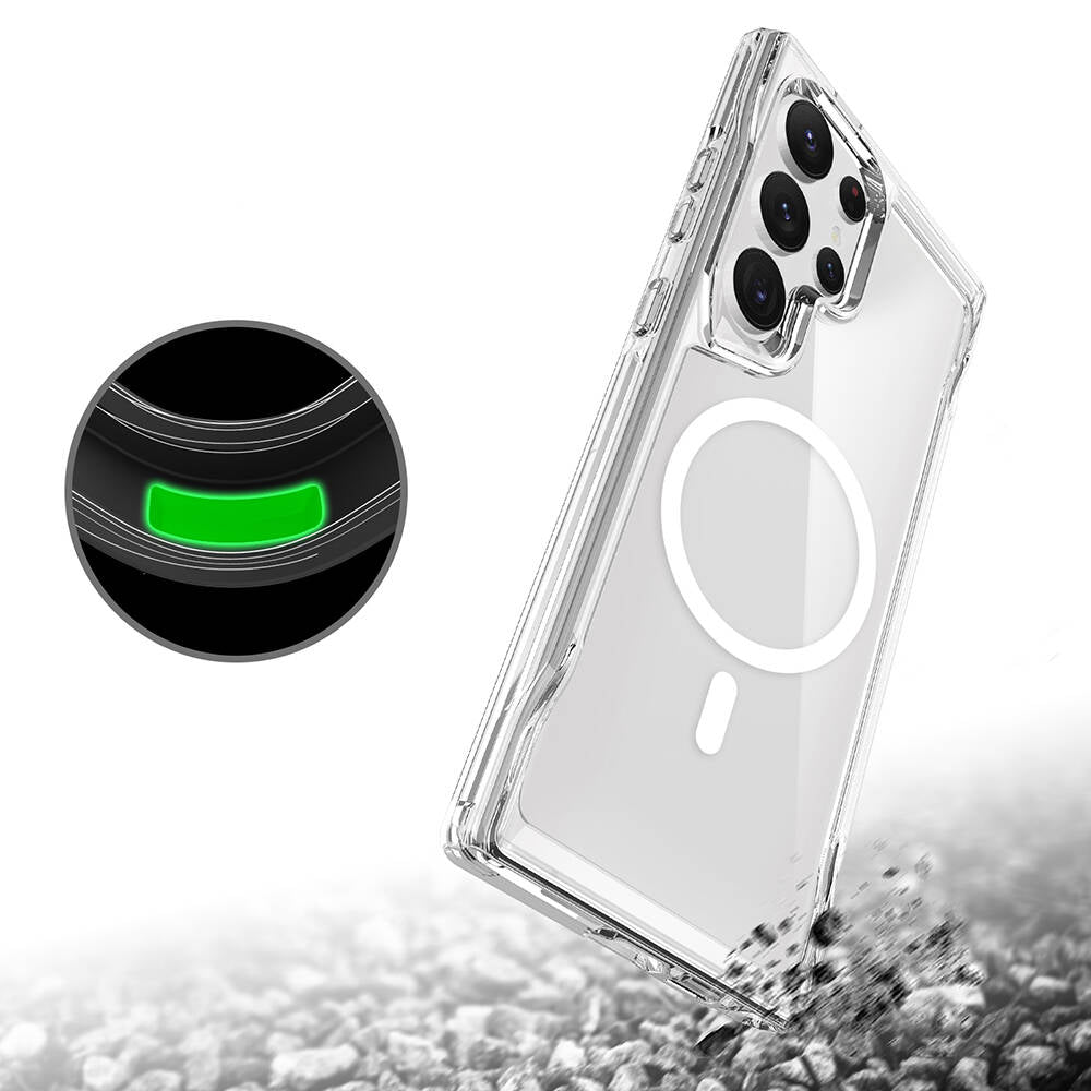 Galaxy S24 Ultra Kılıf Zore M-safe Şarj Özellikli T-Max M-safe Kapak Renksiz