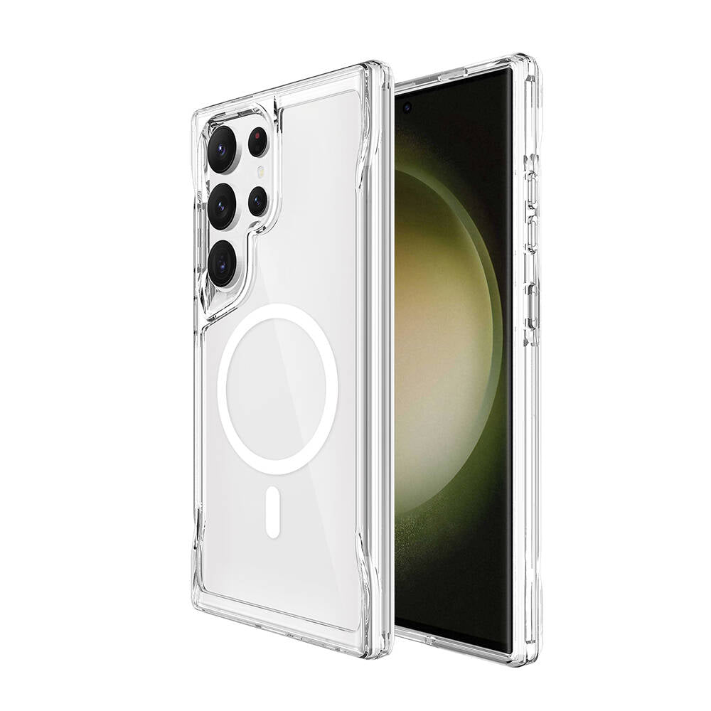 Galaxy S24 Ultra Kılıf Zore M-safe Şarj Özellikli T-Max M-safe Kapak Renksiz