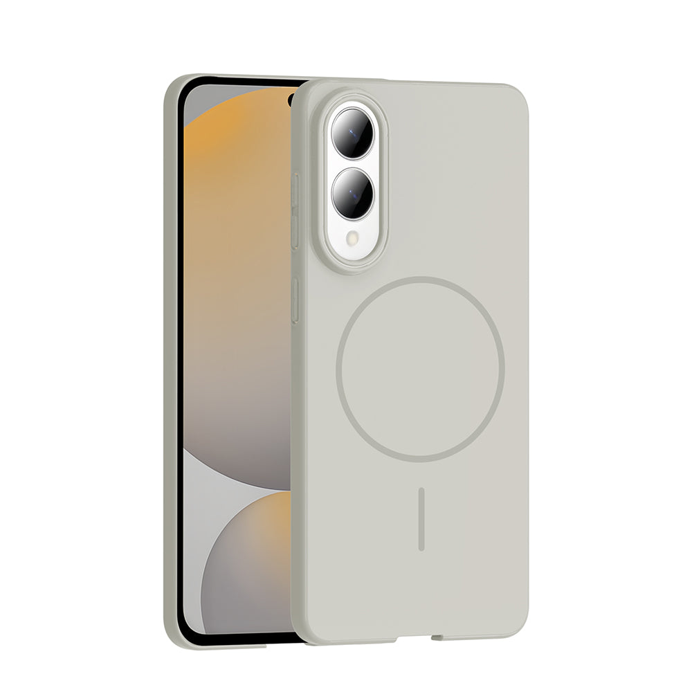 Galaxy S25 Edge Kılıf M-safe Şarj Özellikli Zore Ruby Sert Kapak Mürdüm