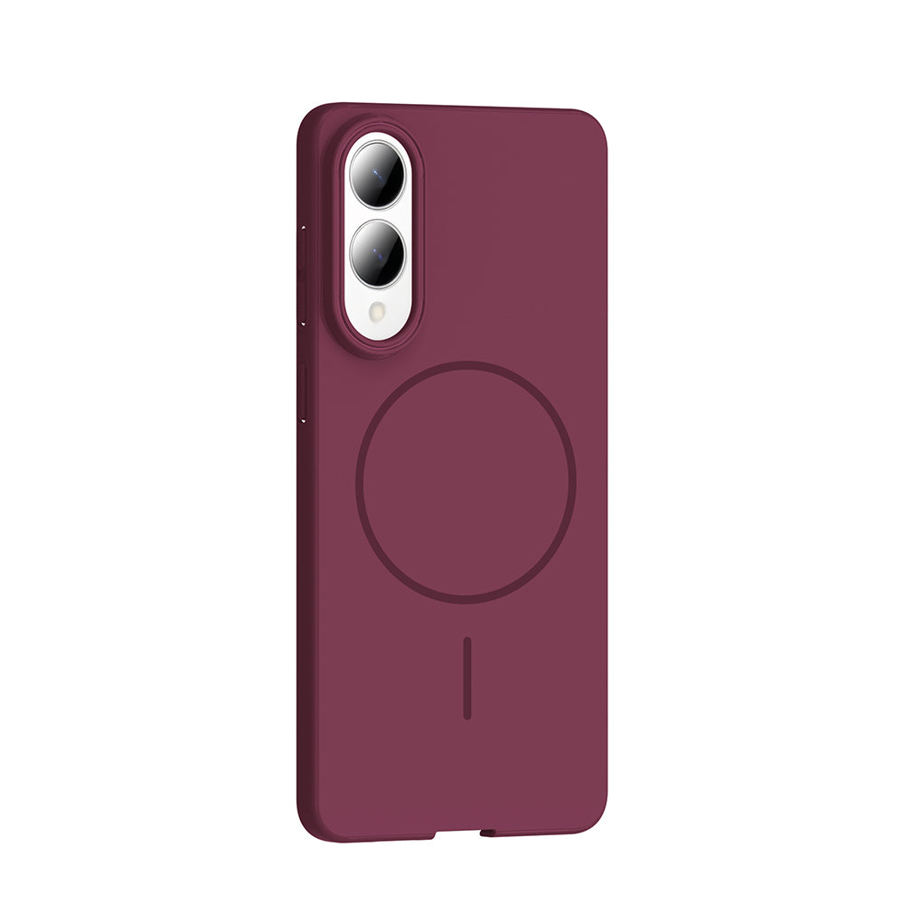 Galaxy S25 Edge Kılıf M-safe Şarj Özellikli Zore Ruby Sert Kapak Lacivert