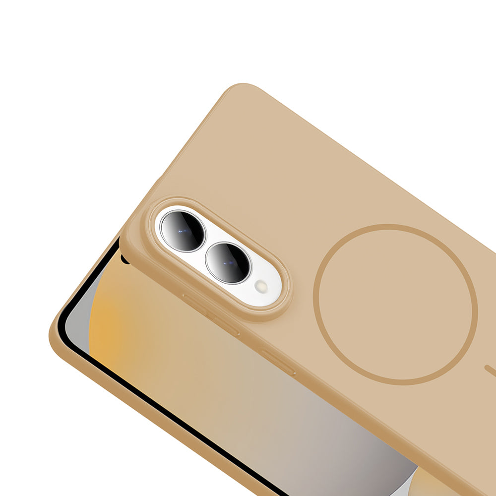 Galaxy S25 Edge Kılıf M-safe Şarj Özellikli Zore Ruby Sert Kapak Mürdüm