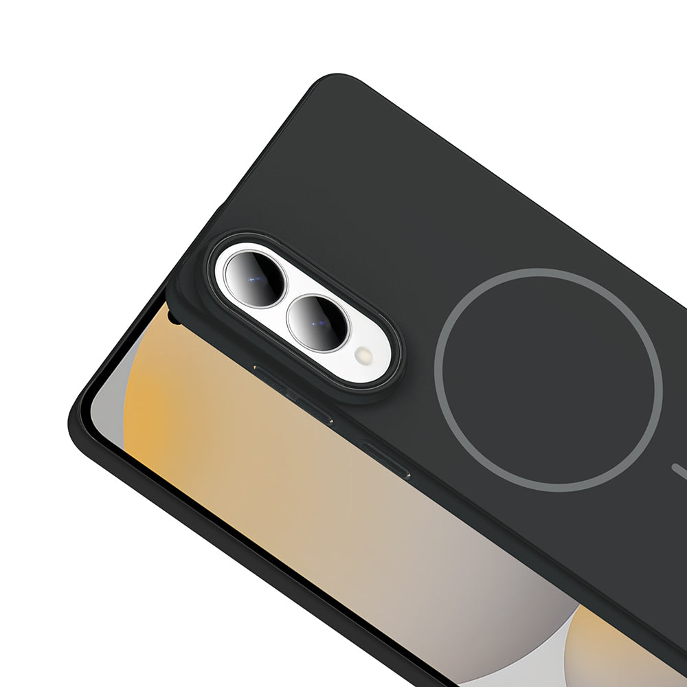Galaxy S25 Edge Kılıf M-safe Şarj Özellikli Zore Ruby Sert Kapak Lacivert