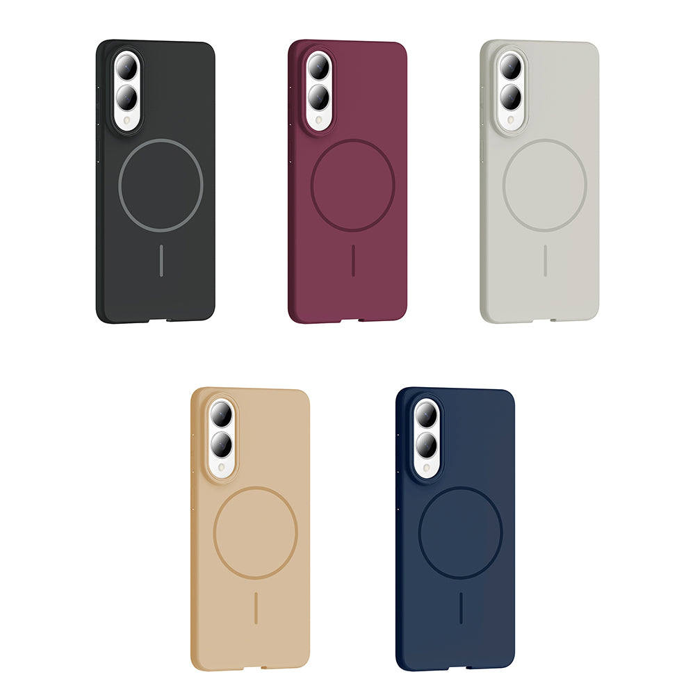 Galaxy S25 Edge Kılıf M-safe Şarj Özellikli Zore Ruby Sert Kapak Lacivert