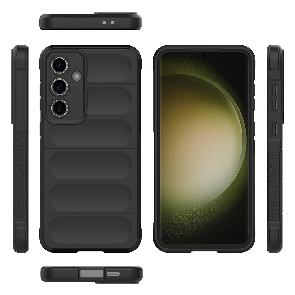 Galaxy S25 FE Kılıf Esnek TPU Oyuklu Arka Yüzey Tasarımlı Zore Etnik Silikon Kapak Koyu Yeşil