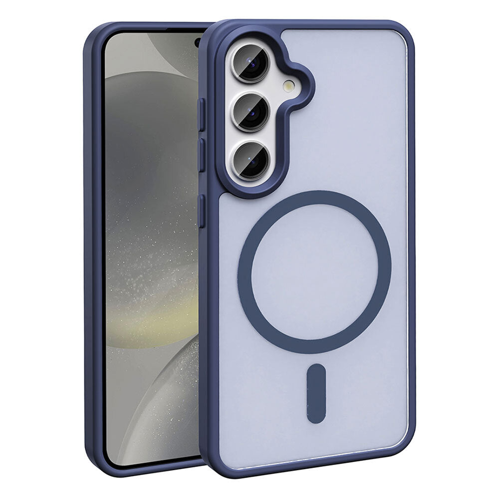 Galaxy S25 FE Kılıf M-safe Şarj Özellikli Mat Arka Yüzey Zore Sio Kapak Derin Mor