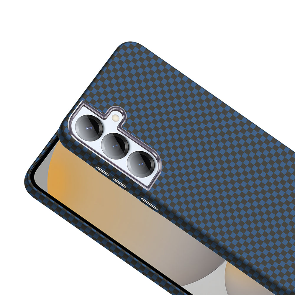 Galaxy S25 Kılıf M-safe Şarj Özellikli Karbon Fiber Görünümlü Zore Gros Kapak Siyah-Lacivert