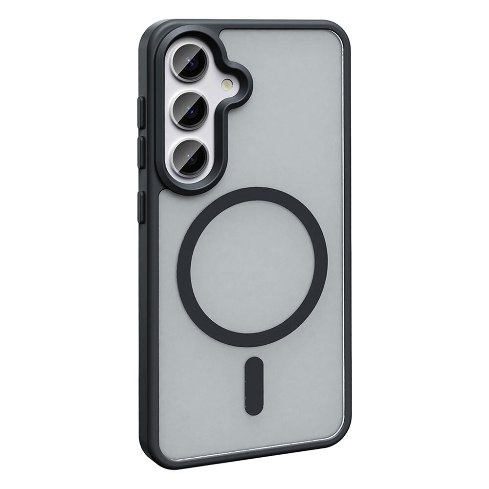 Galaxy S25 Kılıf M-safe Şarj Özellikli Mat Arka Yüzey Zore Sio Kapak Siyah