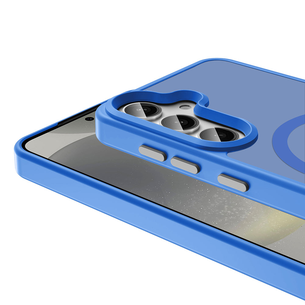 Galaxy S25 Kılıf M-safe Şarj Özellikli Mat Arka Yüzey Zore Sio Kapak Mavi