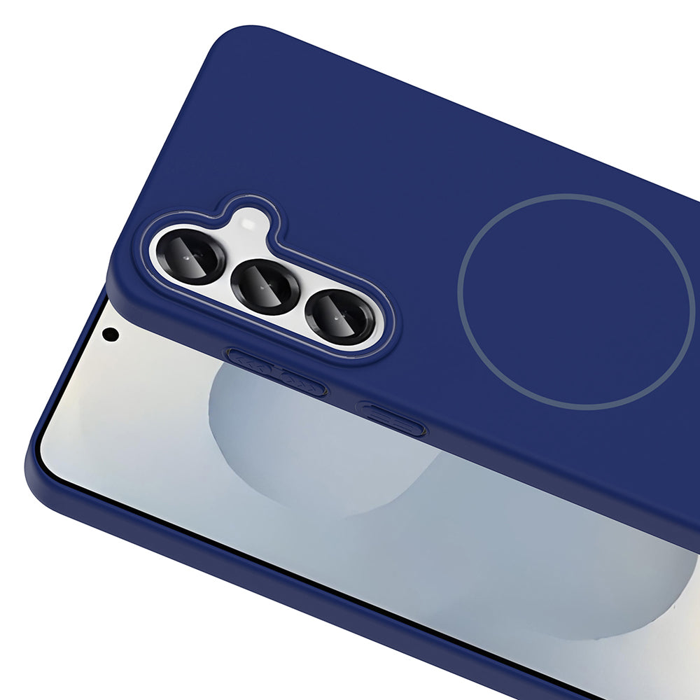 Galaxy S25 Kılıf M-safe Şarj Özellikli Zore Ruby Sert Kapak Desert Titanyum