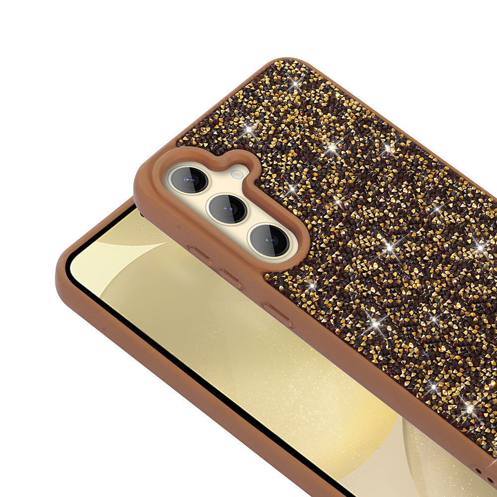 Galaxy S25 Kılıf Parlak Taşlı Tasarım Zore Pırlanta Kapak Pembe