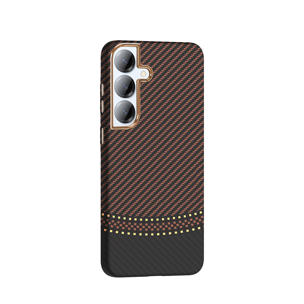 Galaxy S25 Plus Kılıf M-safe Şarj Özellikli Karbon Fiber Görünümlü Zore Gros Kapak Lacivert