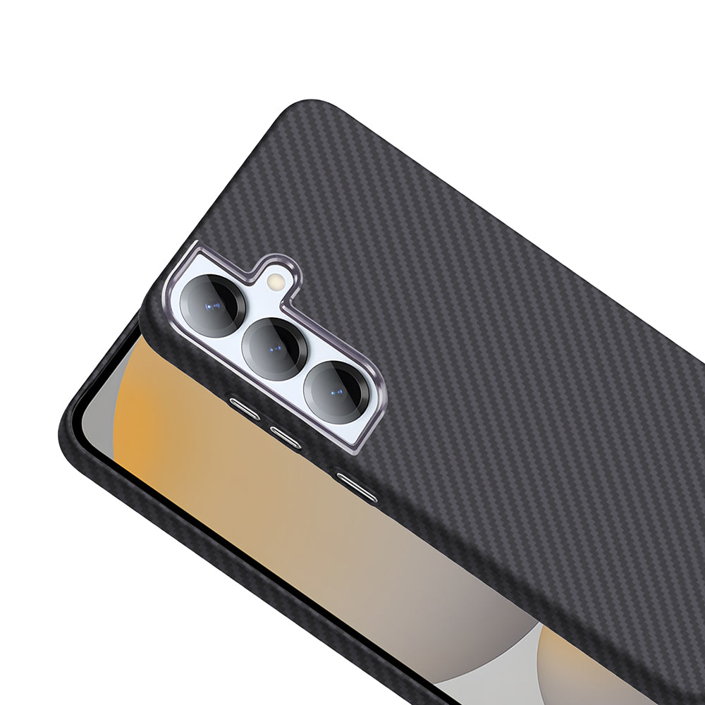 Galaxy S25 Plus Kılıf M-safe Şarj Özellikli Karbon Fiber Görünümlü Zore Gros Kapak Siyah