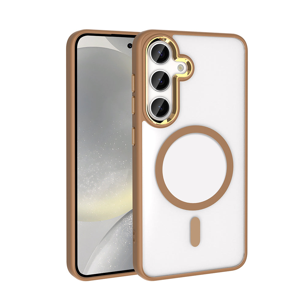 Galaxy S25 Plus Kılıf M-safe Şarj Özellikli Zore Krom M-safe Silikon Kapak