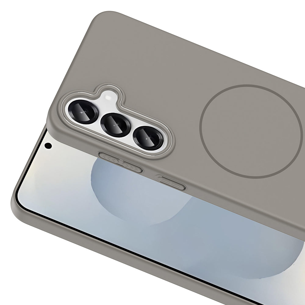 Galaxy S25 Plus Kılıf M-safe Şarj Özellikli Zore Ruby Sert Kapak Mürdüm