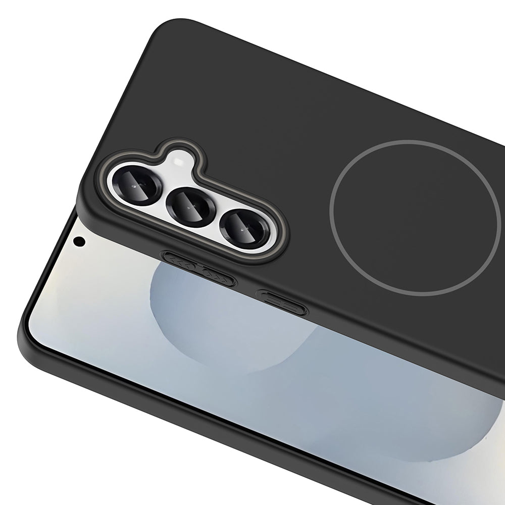 Galaxy S25 Plus Kılıf M-safe Şarj Özellikli Zore Ruby Sert Kapak Desert Titanyum