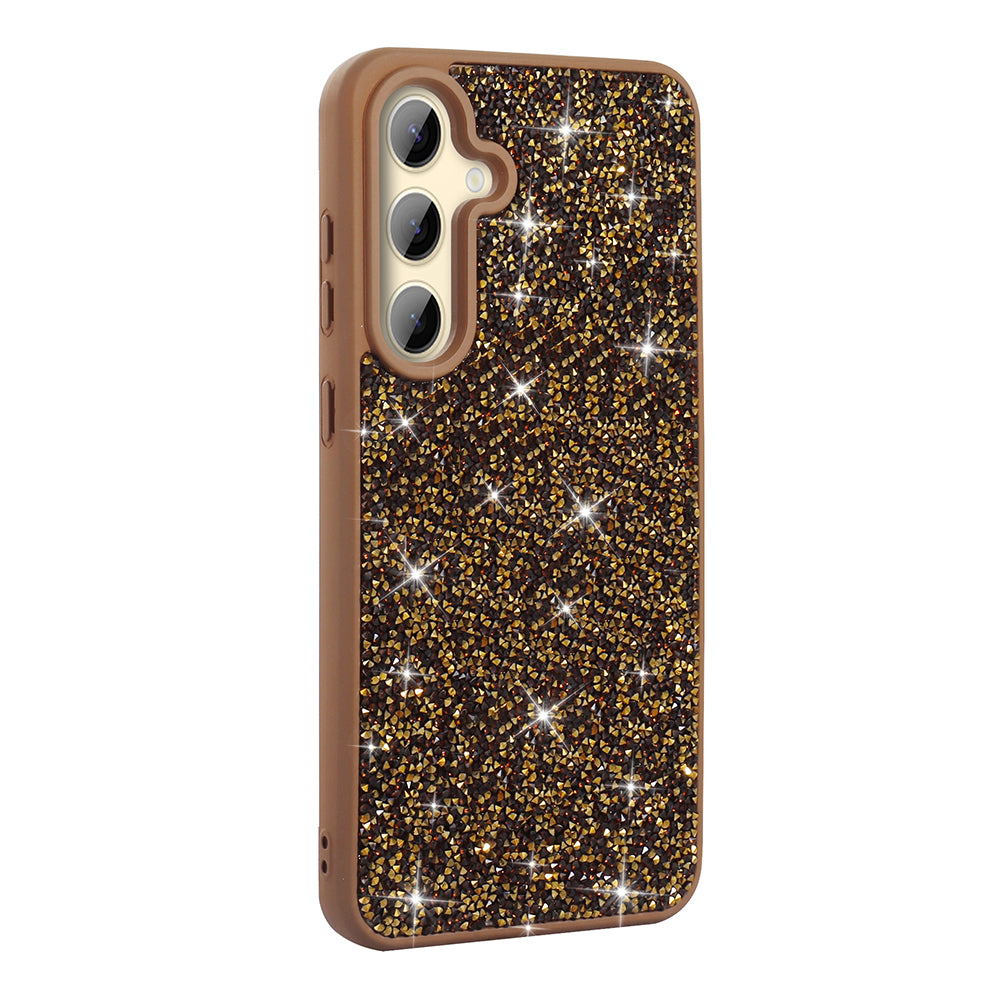 Galaxy S25 Plus Kılıf Parlak Taşlı Tasarım Zore Pırlanta Kapak Gold