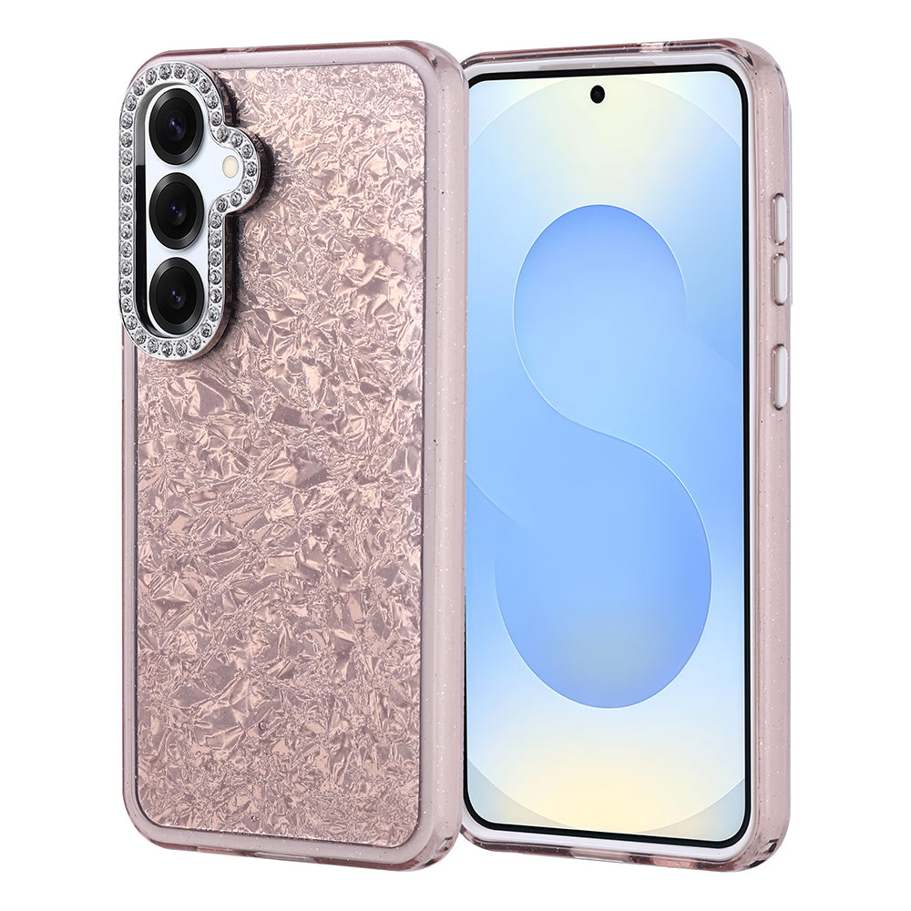 Galaxy S25 Plus Kılıf Taşlı Tasarımlı Zore Kapi Kapak Pembe