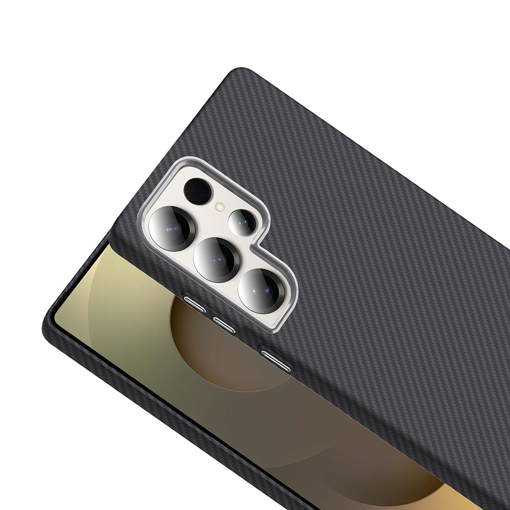 Galaxy S25 Ultra Kılıf M-safe Şarj Özellikli Karbon Fiber Görünümlü Zore Gros Kapak Lacivert