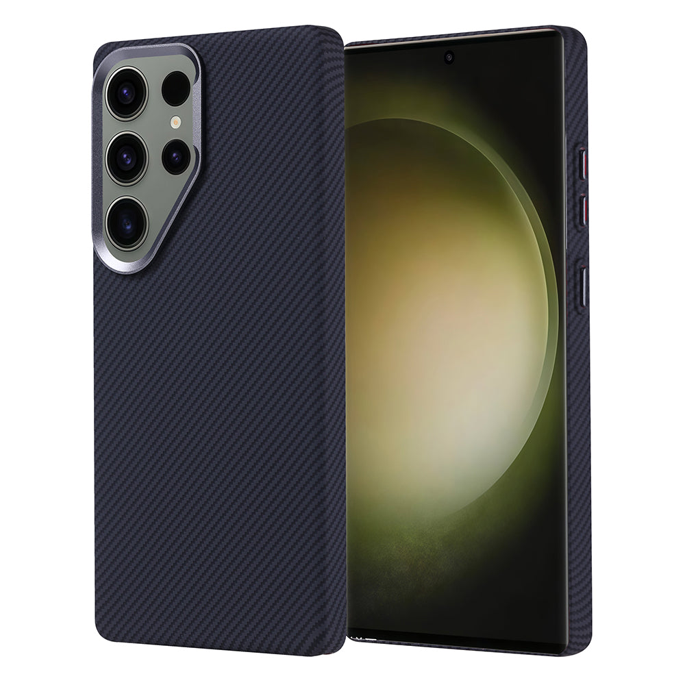 Galaxy S25 Ultra Kılıf M-safe Şarj Özellikli Karbon Fiber Görünümlü Zore Nekst Kapak Siyah