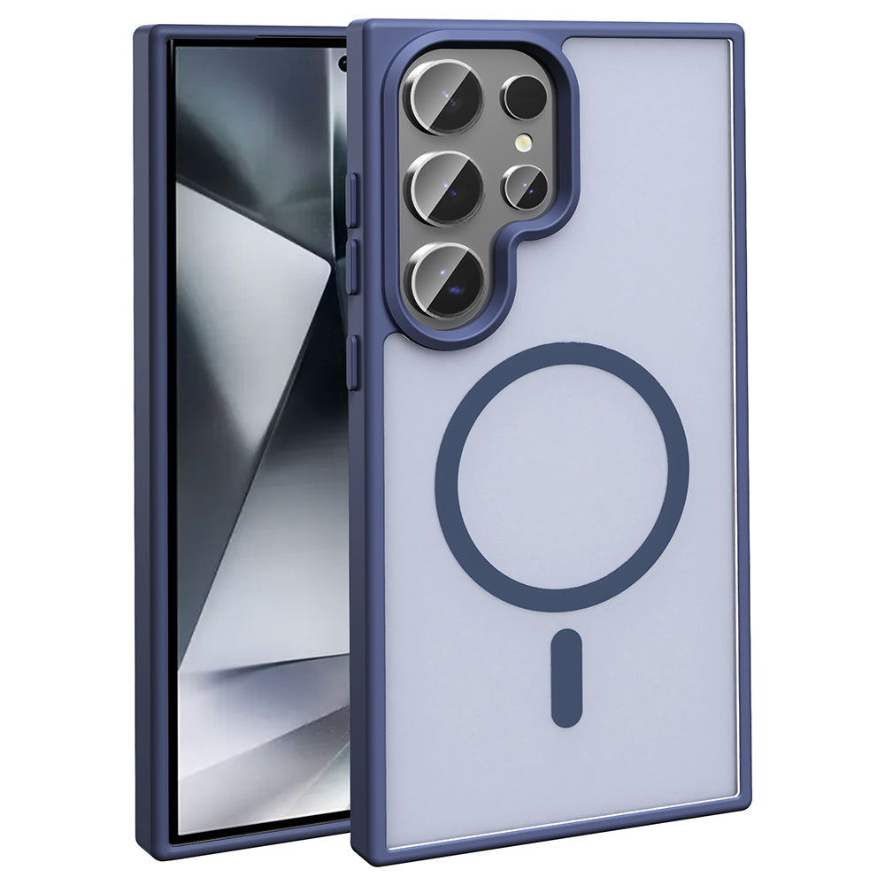 Galaxy S25 Ultra Kılıf M-safe Şarj Özellikli Mat Arka Yüzey Zore Sio Kapak Lila