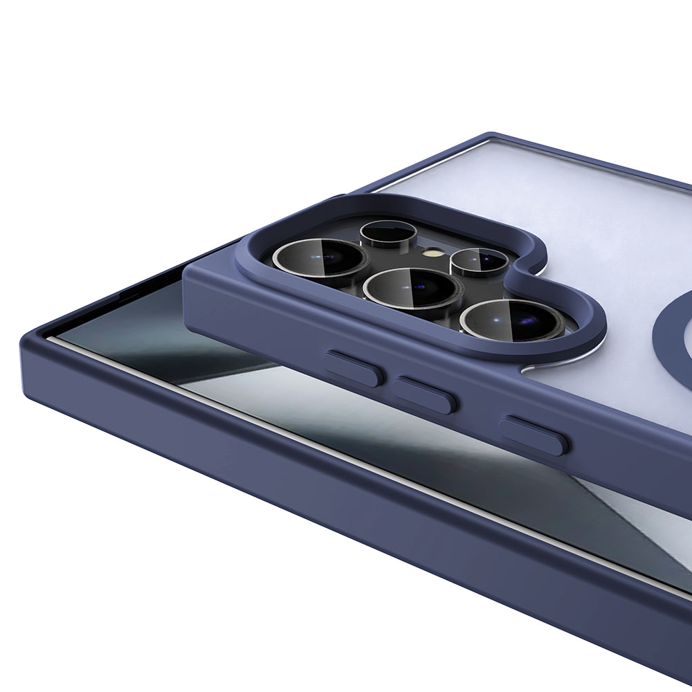 Galaxy S25 Ultra Kılıf M-safe Şarj Özellikli Mat Arka Yüzey Zore Sio Kapak Gri