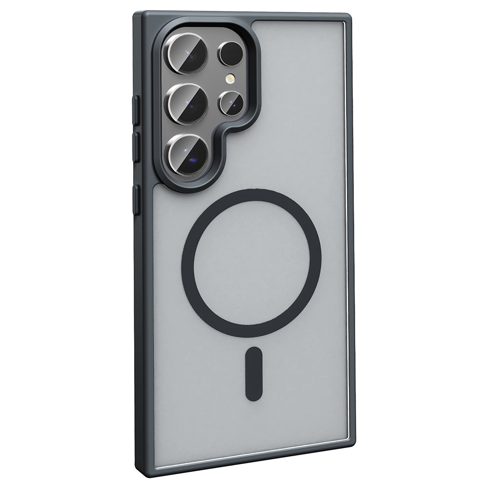 Galaxy S25 Ultra Kılıf M-safe Şarj Özellikli Mat Arka Yüzey Zore Sio Kapak Mavi