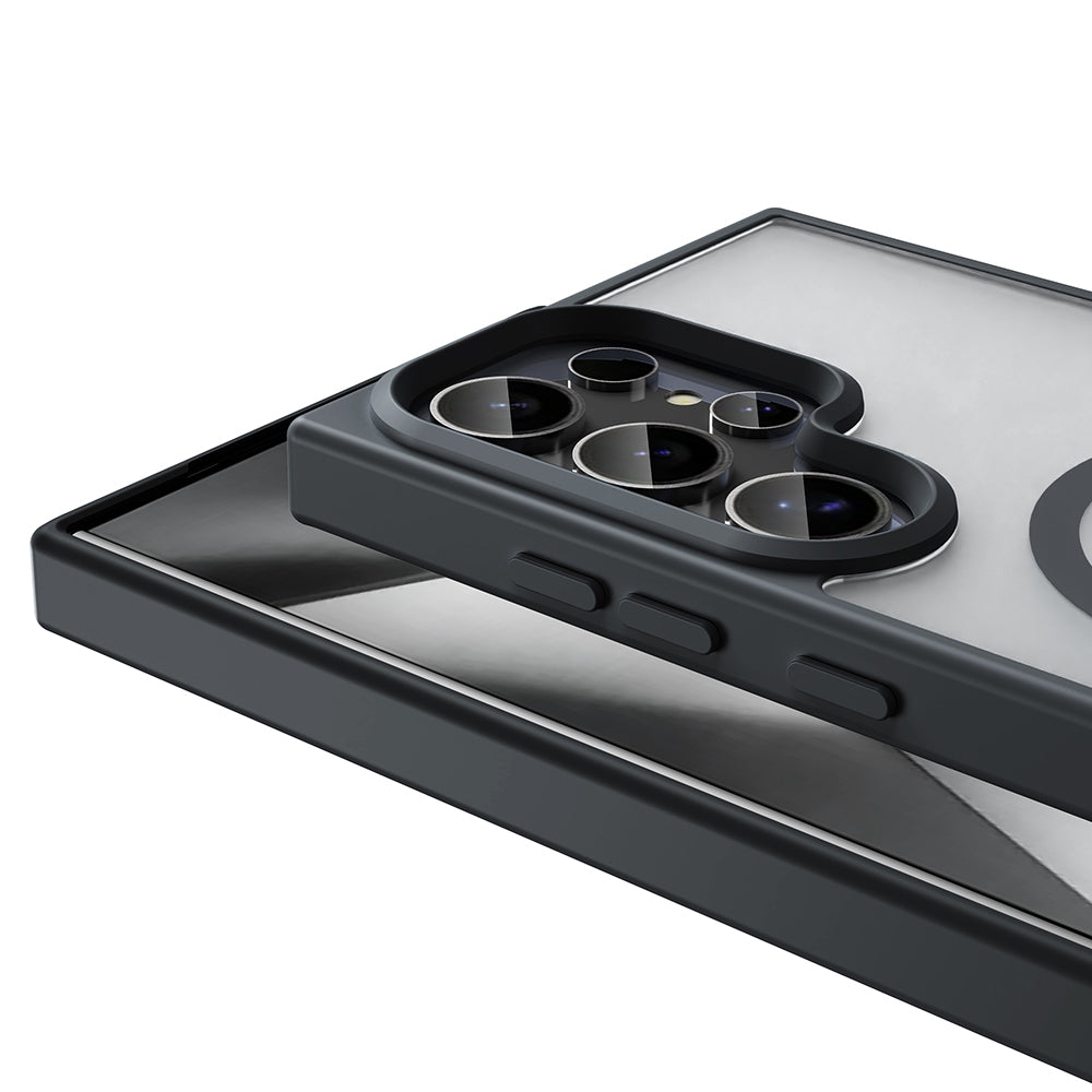 Galaxy S25 Ultra Kılıf M-safe Şarj Özellikli Mat Arka Yüzey Zore Sio Kapak Koyu Yeşil