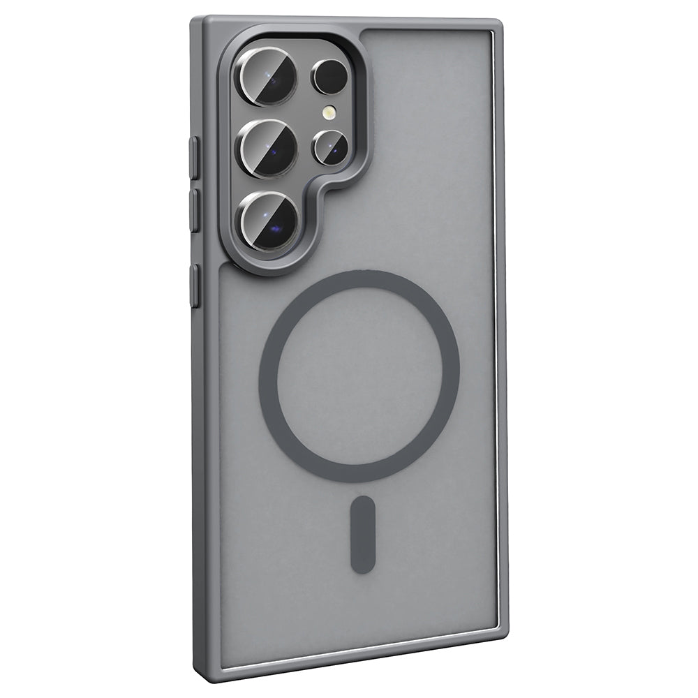 Galaxy S25 Ultra Kılıf M-safe Şarj Özellikli Mat Arka Yüzey Zore Sio Kapak Derin Mor