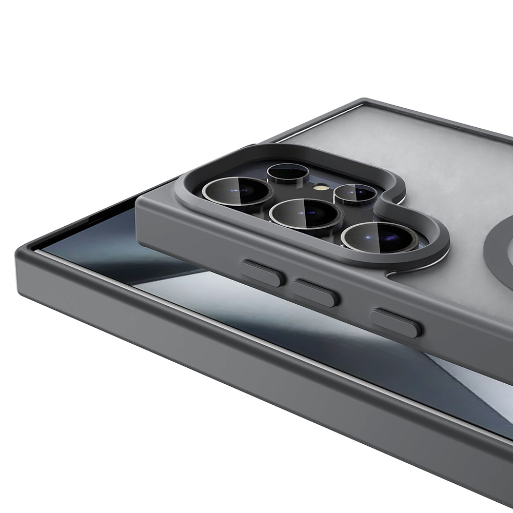 Galaxy S25 Ultra Kılıf M-safe Şarj Özellikli Mat Arka Yüzey Zore Sio Kapak Derin Mor