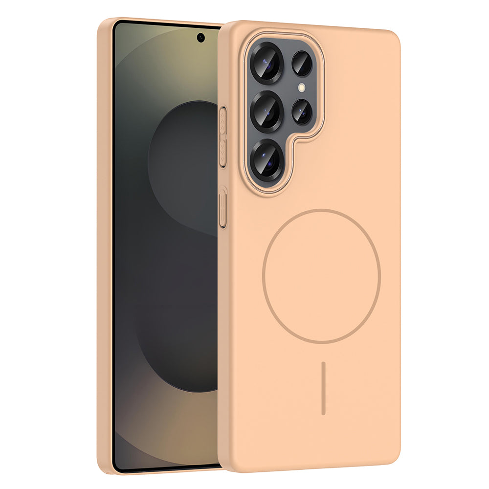 Galaxy S25 Ultra Kılıf M-safe Şarj Özellikli Zore Ruby Sert Kapak Gri