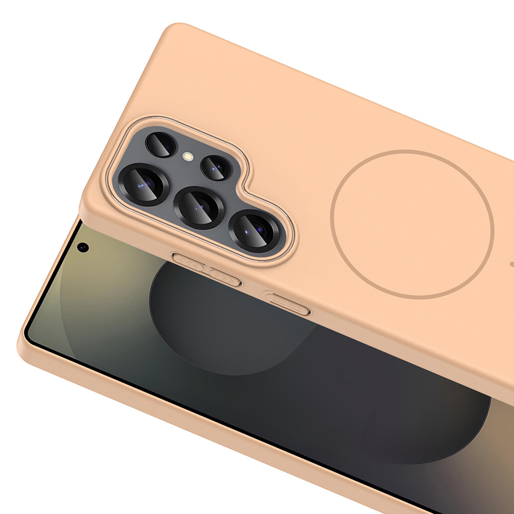 Galaxy S25 Ultra Kılıf M-safe Şarj Özellikli Zore Ruby Sert Kapak Mürdüm