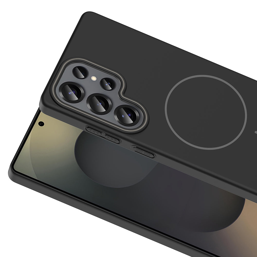 Galaxy S25 Ultra Kılıf M-safe Şarj Özellikli Zore Ruby Sert Kapak Siyah