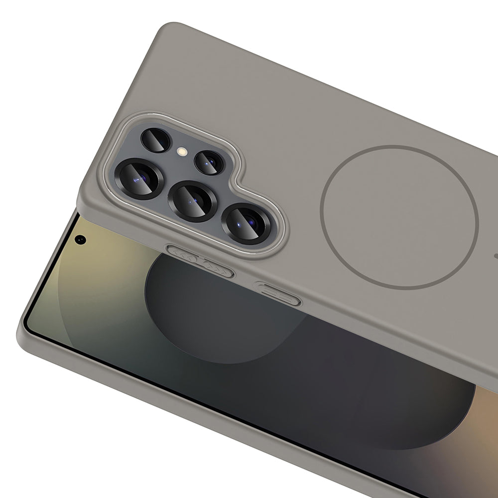 Galaxy S25 Ultra Kılıf M-safe Şarj Özellikli Zore Ruby Sert Kapak Desert Titanyum