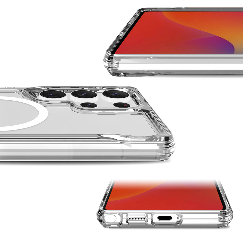 Galaxy S25 Ultra Kılıf Zore M-safe Şarj Özellikli T-Max M-safe Kapak Şeffaf