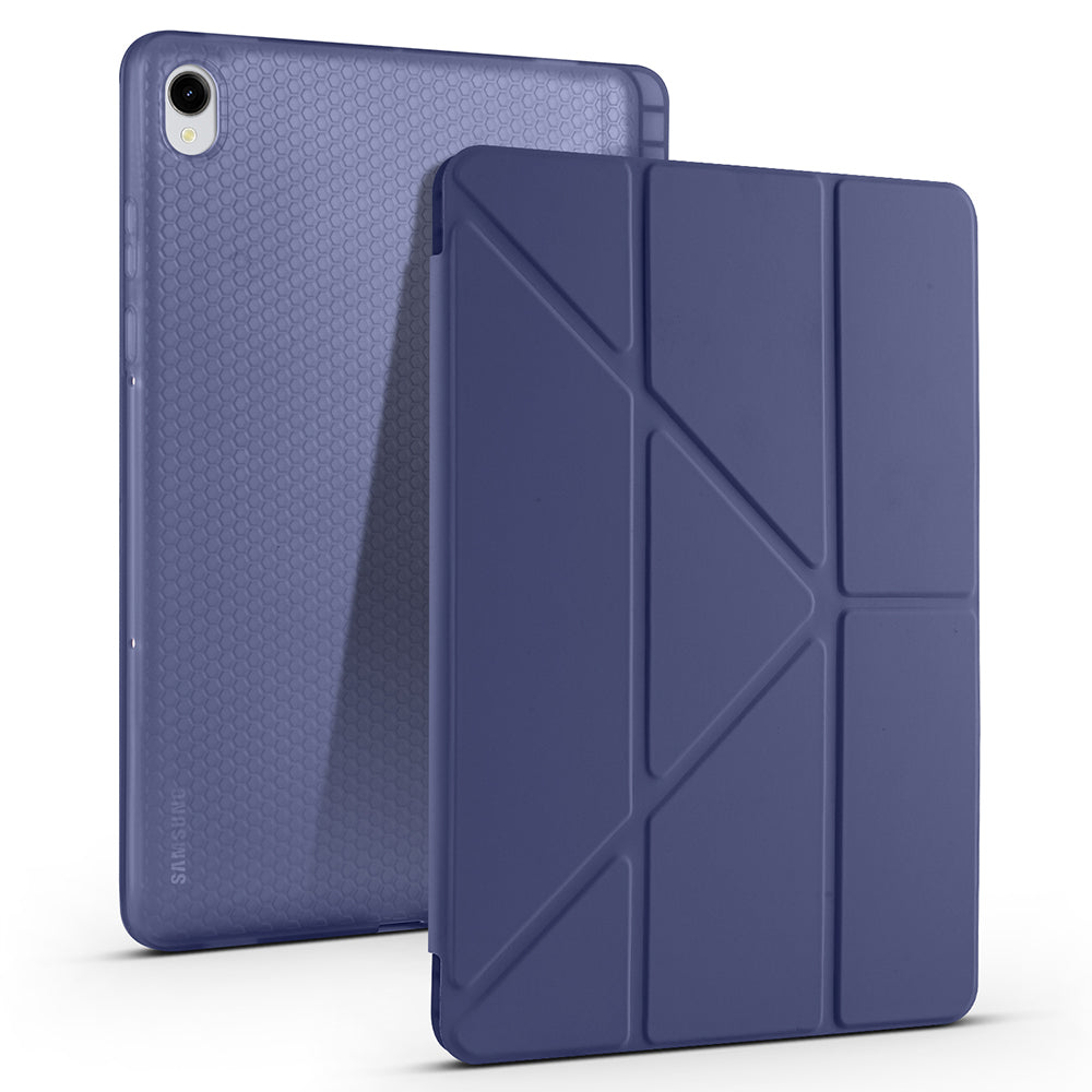 Galaxy Tab S11 Kılıf Zore Tri Folding Kalem Bölmeli Standlı Kılıf