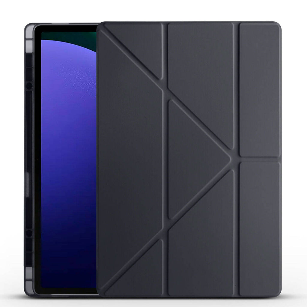 Galaxy Tab S9 Ultra Kılıf Zore Tri Folding Kalem Bölmeli Standlı Kılıf