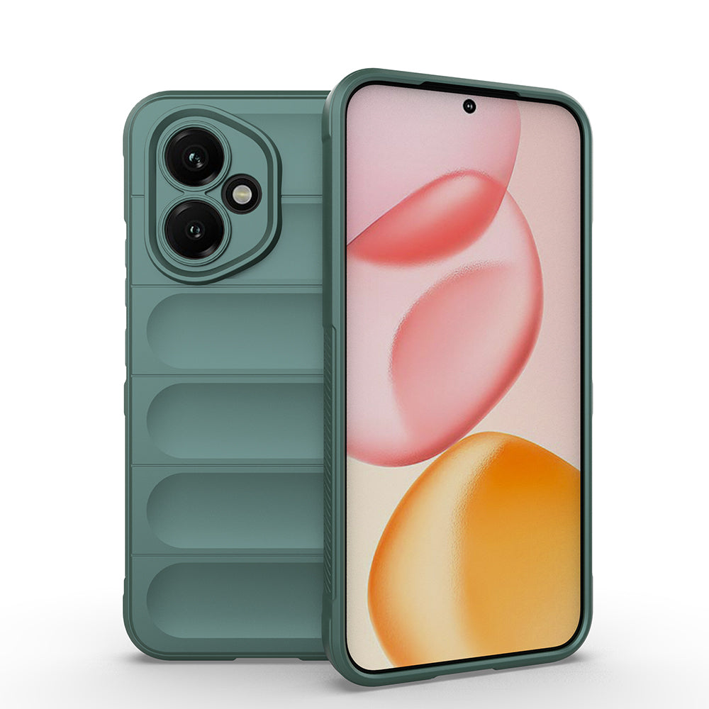 Honor 400 Kılıf Esnek TPU Oyuklu Arka Yüzey Tasarımlı Zore Etnik Silikon Kapak Koyu Yeşil