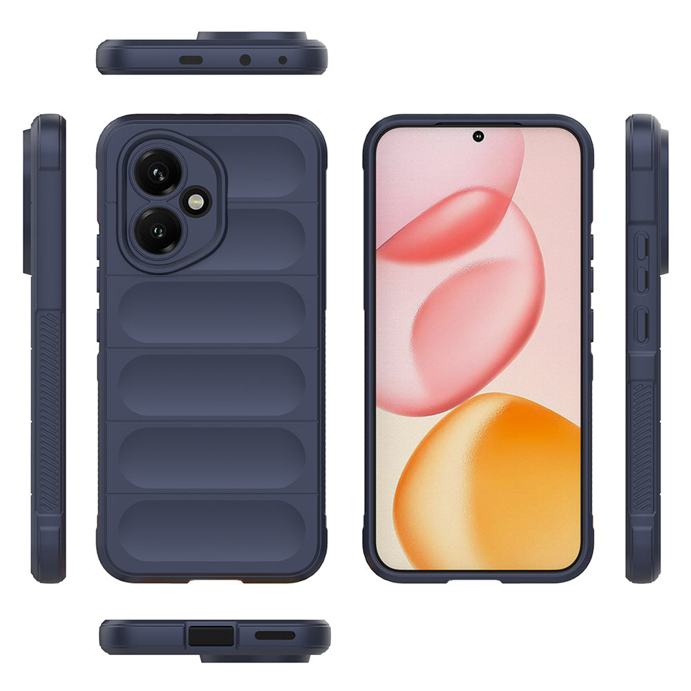 Honor 400 Kılıf Esnek TPU Oyuklu Arka Yüzey Tasarımlı Zore Etnik Silikon Kapak Lacivert