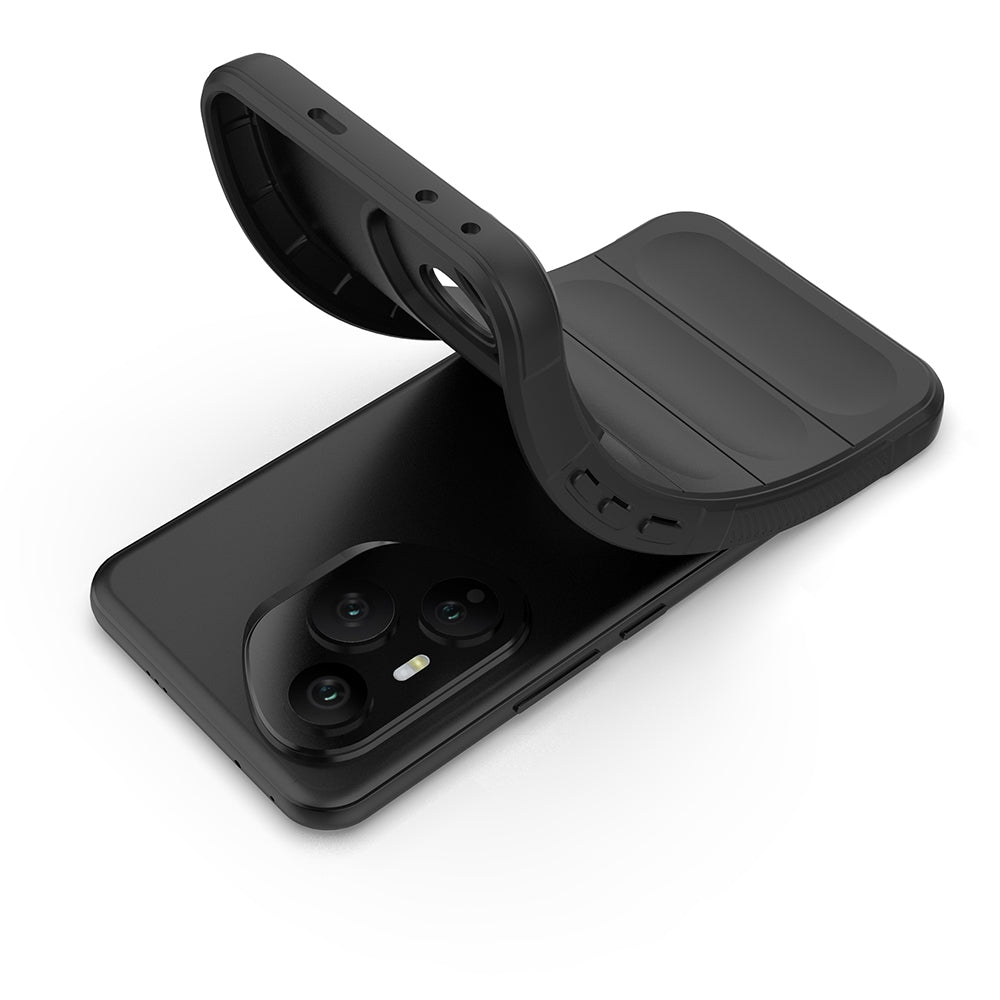 Honor 400 Pro Kılıf Esnek TPU Oyuklu Arka Yüzey Tasarımlı Zore Etnik Silikon Kapak Siyah