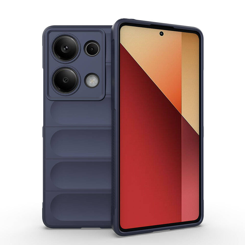 Redmi Note 13 Pro 4G Kılıf Esnek TPU Oyuklu Arka Yüzey Tasarımlı Zore Etnik Silikon Kapak Lacivert