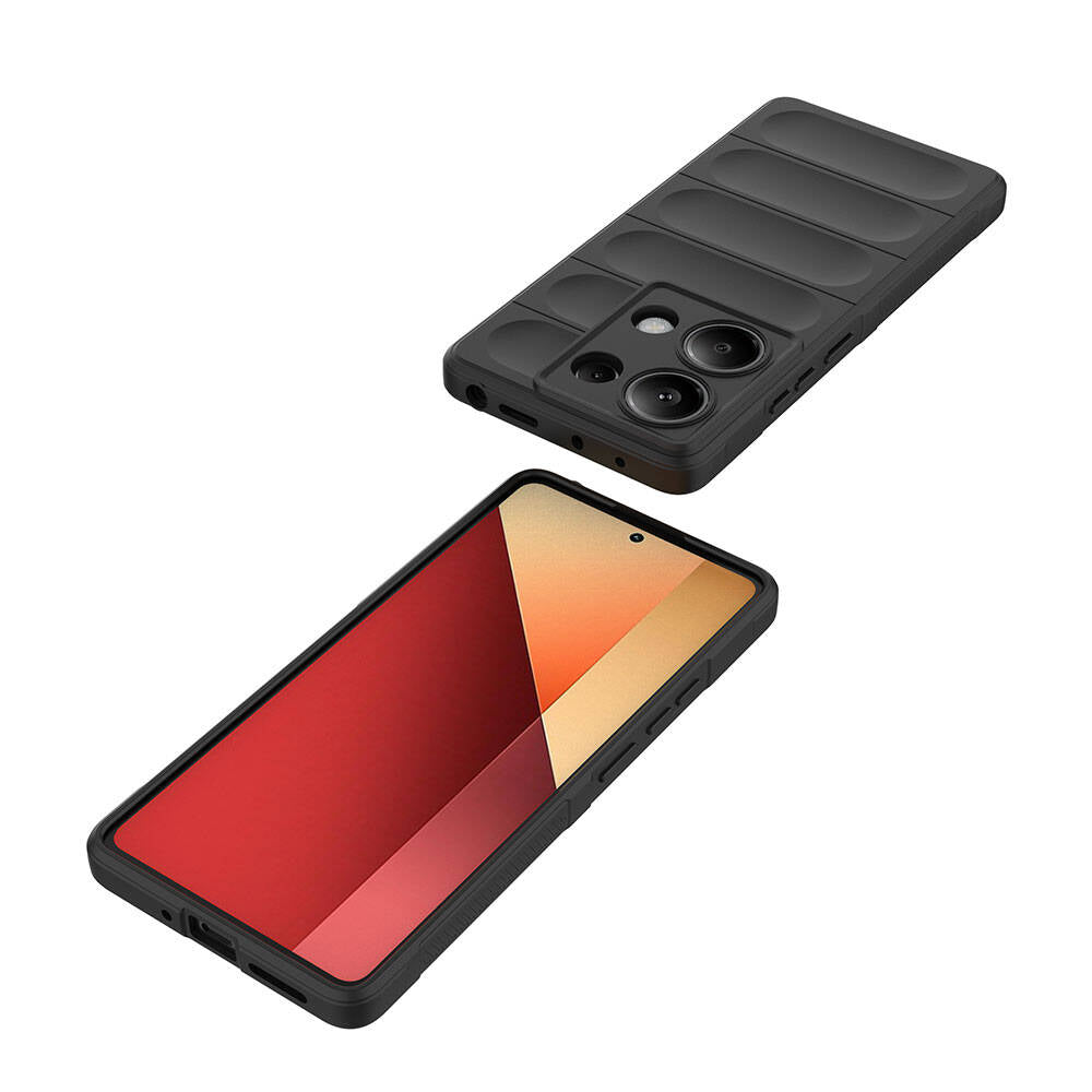 Redmi Note 13 Pro 4G Kılıf Esnek TPU Oyuklu Arka Yüzey Tasarımlı Zore Etnik Silikon Kapak Lacivert