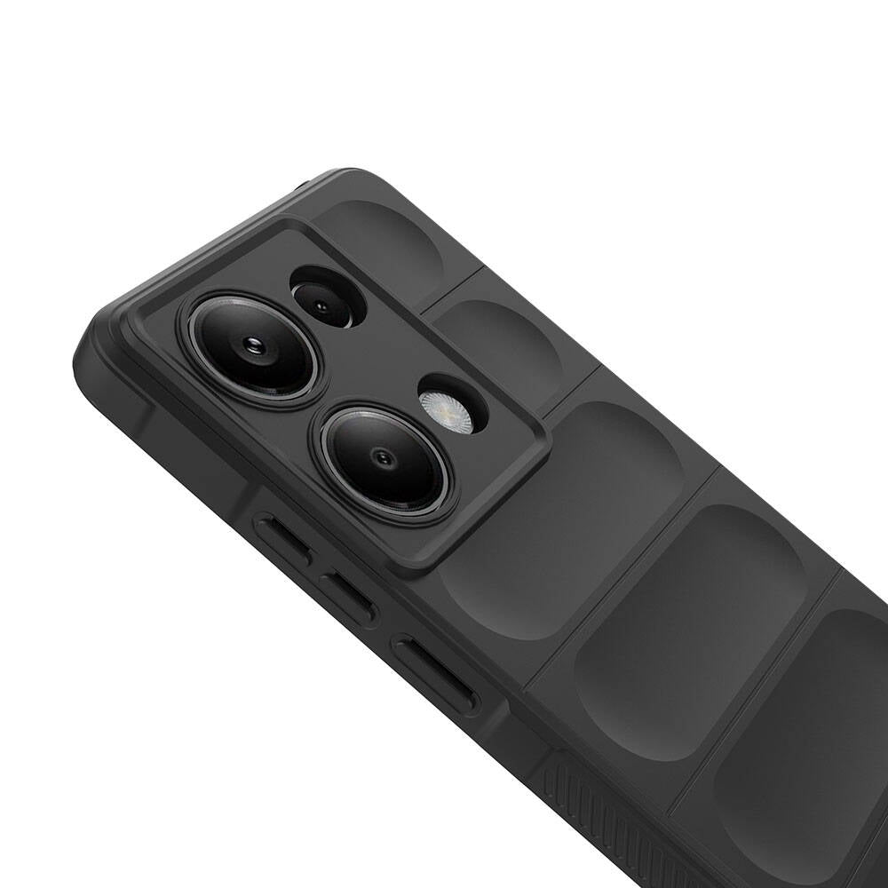 Redmi Note 13 Pro 4G Kılıf Esnek TPU Oyuklu Arka Yüzey Tasarımlı Zore Etnik Silikon Kapak Siyah