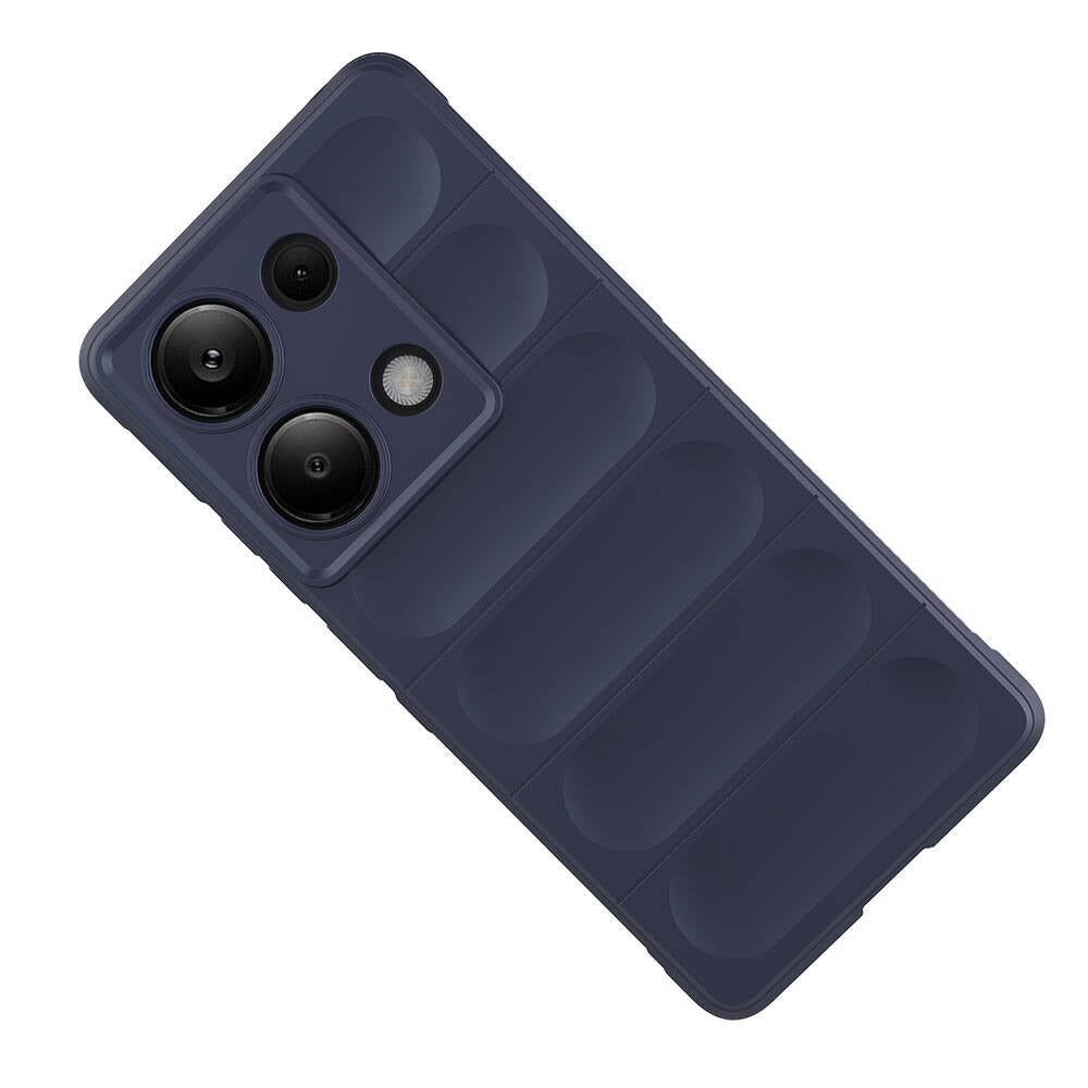 Redmi Note 13 Pro 4G Kılıf Esnek TPU Oyuklu Arka Yüzey Tasarımlı Zore Etnik Silikon Kapak Lacivert