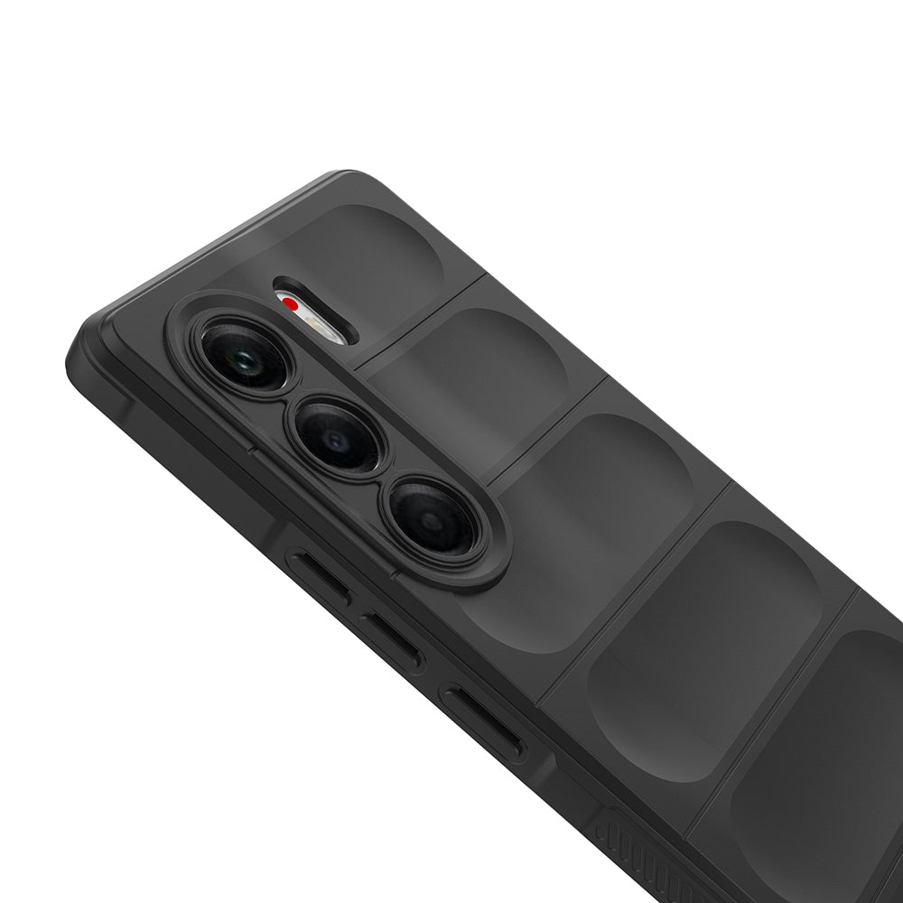 Tecno Camon 40 Pro Kılıf Esnek TPU Oyuklu Arka Yüzey Tasarımlı Zore Etnik Silikon Kapak Siyah