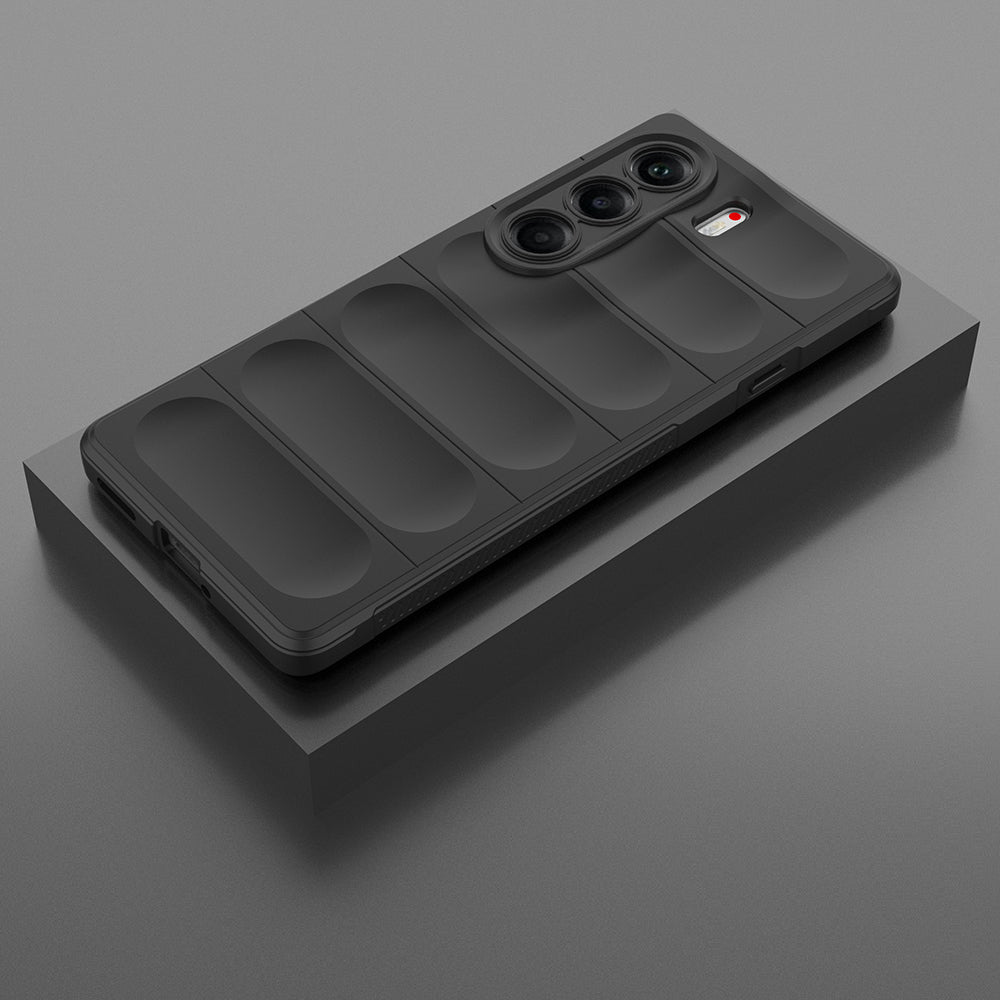 Tecno Camon 40 Pro Kılıf Esnek TPU Oyuklu Arka Yüzey Tasarımlı Zore Etnik Silikon Kapak Koyu Yeşil