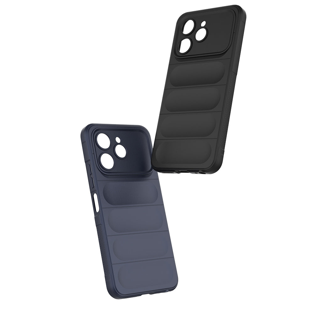 Tecno Spark 40 Kılıf Esnek TPU Oyuklu Arka Yüzey Tasarımlı Zore Etnik Silikon Kapak Lacivert