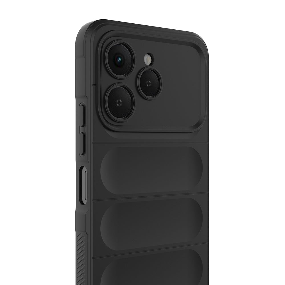 Tecno Spark 40 Kılıf Esnek TPU Oyuklu Arka Yüzey Tasarımlı Zore Etnik Silikon Kapak Siyah