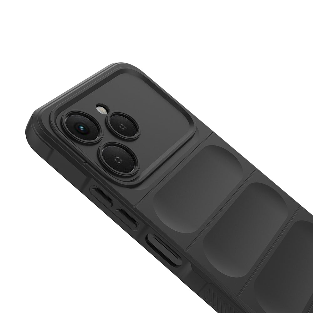 Tecno Spark 40 Kılıf Esnek TPU Oyuklu Arka Yüzey Tasarımlı Zore Etnik Silikon Kapak Siyah