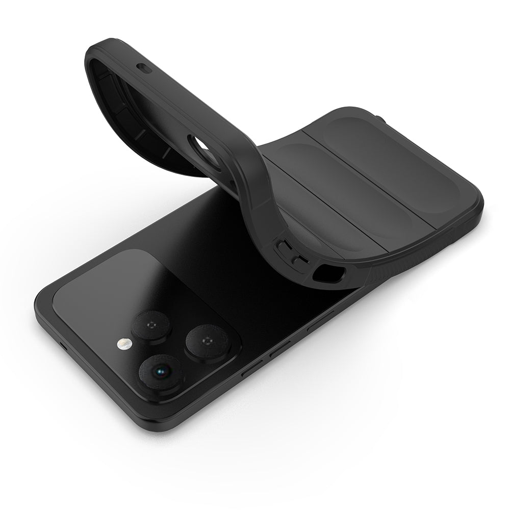 Tecno Spark 40 Kılıf Esnek TPU Oyuklu Arka Yüzey Tasarımlı Zore Etnik Silikon Kapak Siyah