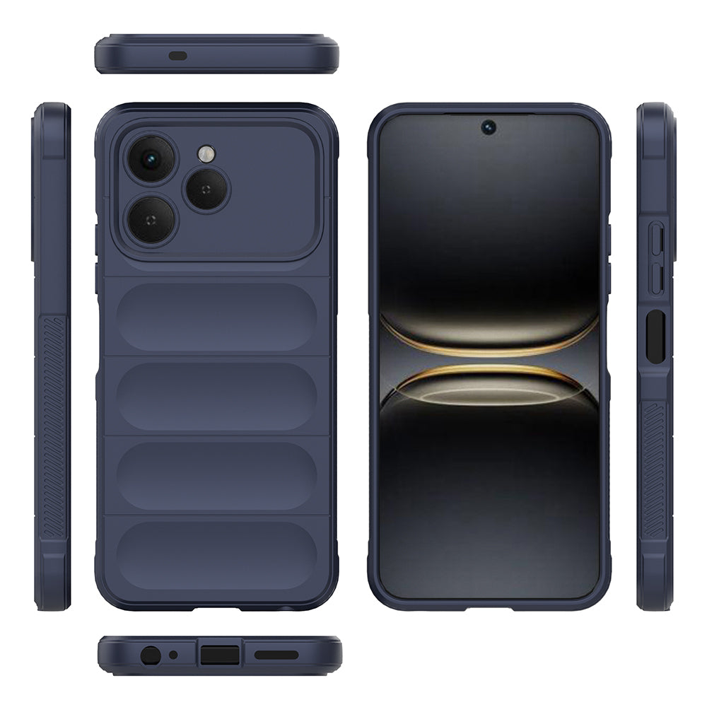 Tecno Spark 40 Kılıf Esnek TPU Oyuklu Arka Yüzey Tasarımlı Zore Etnik Silikon Kapak Siyah